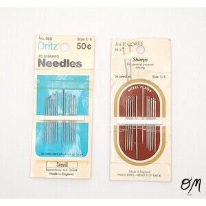 Vtg Sewing Needles Lot - Dritz and J&P Coats